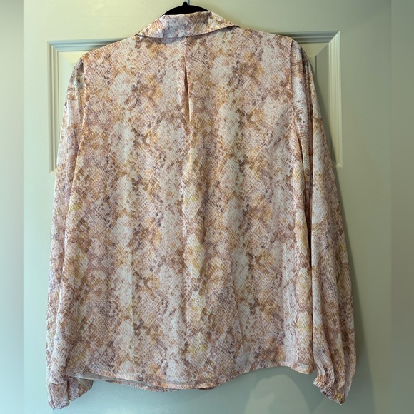 REVOLVE Majorelle Snake Print Ruffle Front Blouse - Picture 6 of 9